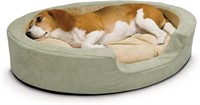 K&H Heated Pet Bed 29 X 21 X 5 ", Sage/Tan