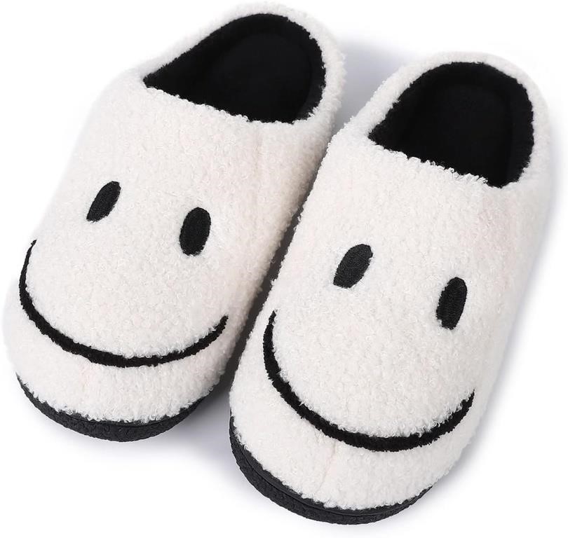 SMXKUME Smiley Face Slippers for Women Men, Retro