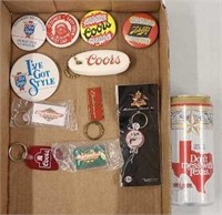 Mixed Brewing Buttons, Key Chains, Lonestar Can