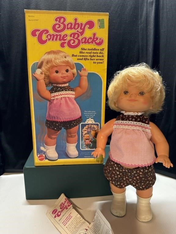 1976 Mattel Baby Come Back Doll with box