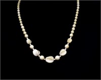 Mid century ivory beaded necklace