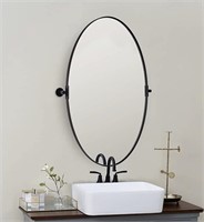 Pivot Mirror Black Oval Pivot Bathroom Mirror