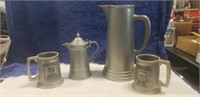 (4) Assorted Pewter Pieces