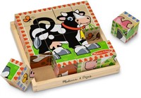 Melissa & Doug Farm Wooden Cube Puzzle With