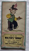 1930s Postcard Ad Walters Drugs San Antonio Texas