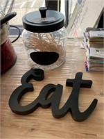 Glass Jar & Eat Sign