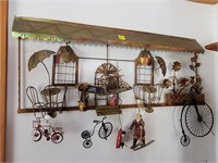 Tin Decorative Rack w/ Bike Decor