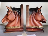 Horse head bisque bookends, nice