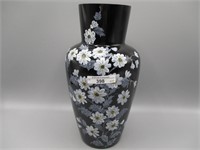 Fenton Ebony Louis Piper HP vase-