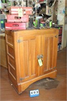 Vintage Wooden Ice Box, 2-Door,