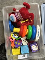 Small Tote w/ Lid with Toddler Toys & Books