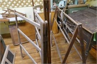 Antique Wood Drying Racks & Easel