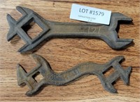 2 PC. ANTIQUE IRON IMPLEMENT WRENCHES