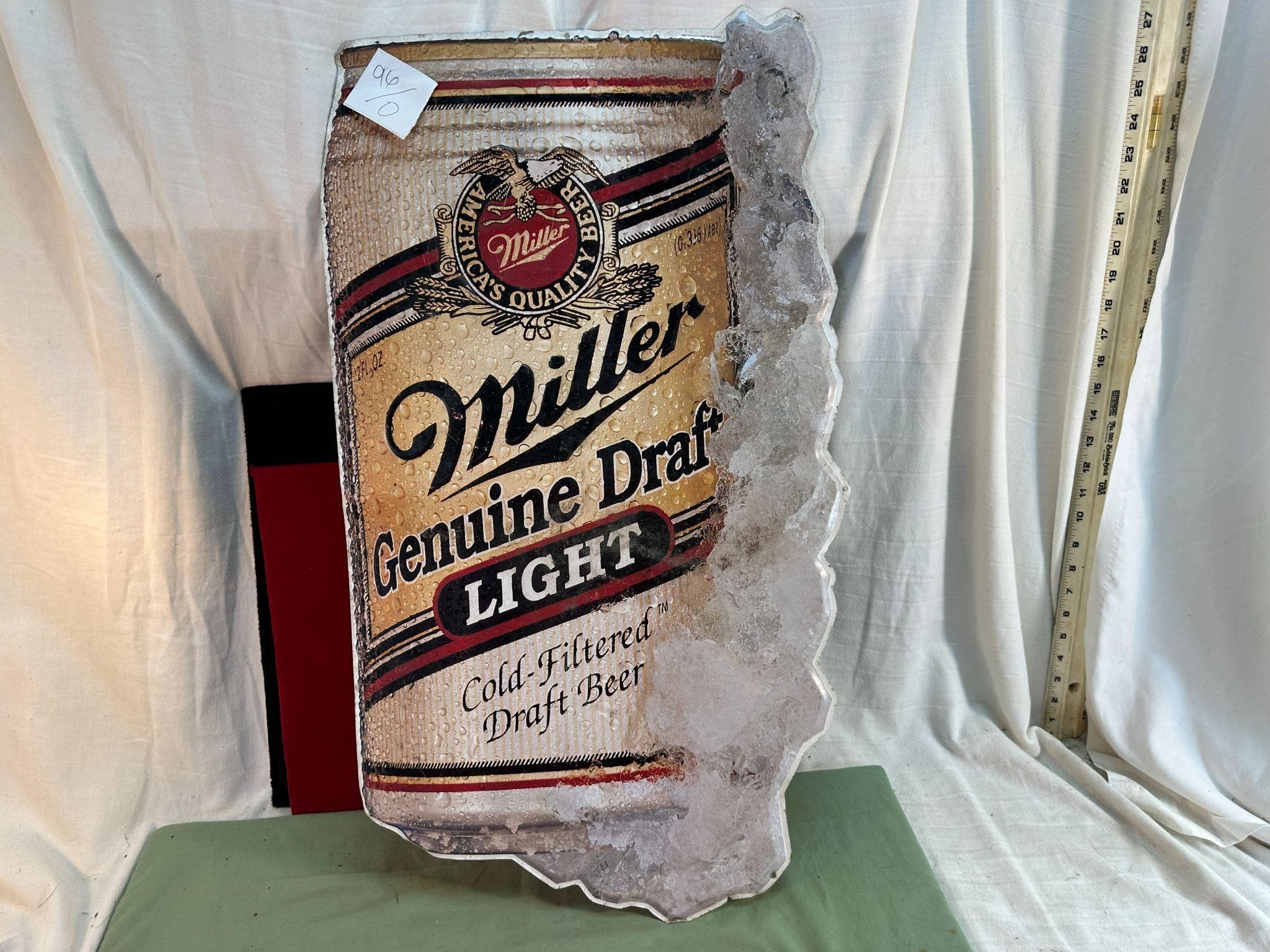 MILLER GENUINE LIGHT BEER METAL SIGN