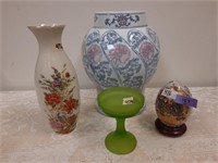 Vases & egg lot