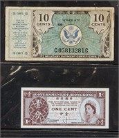 US Military Certificate and Hong Kong Notes