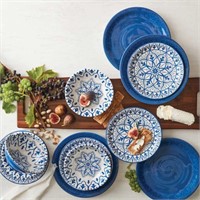 12-Pc Pandex Melamine Dinnerware Set