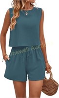 ANGGREK Women's 2 Piece Outfits  Grey Large