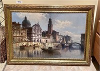 C. Carlo framed oil on canvas 26x36