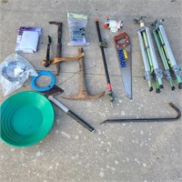 Lot w/ Clamp, Crowbar, Sprinklers, & Gold Catcher