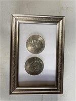 (2) Framed Bicentennial Silver Dollars (1776-1976)
