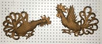 Pair of Sexton Metal Crafts Fighting Roosters