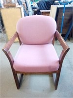Nice Dusty Rose and Wood Trim Chair Measures