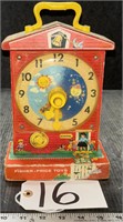 Fisher-Price Music Box Teaching Clock Toy (works)