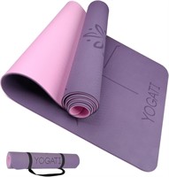 YOGATI Non-Slip Yoga Mat with Strap  Purple