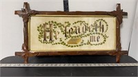 Framed Victorian Needlepoint Verse Picture “He