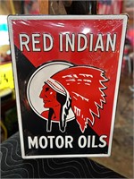 20 x 14” Red Indian Metal Embossed Sign