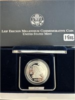 LEIF ERICSON MILLENIUM PROOF SILVER DOLLAR COIN