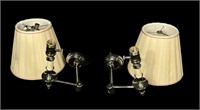 PAIR OF WALL SCONCES WITH MATCHING SHADES