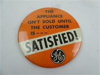 Vintage GE Salesman Button Pin 4"