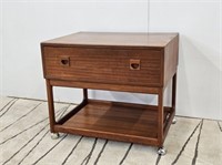TEAK ROLLING STAND WITH DRAWER