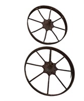 (2) Vintage Metal Wheels