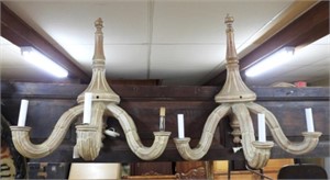 Carved Wooden Wall Sconces.