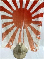 WWII Japanese Soldier’s Field Cap & Battle Flag,