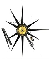 Verichron Mid-Century Starburst Metal Wall Clock