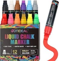 4 Missing-GOTIDEAL 12 Colors Jumbo Window Markers,