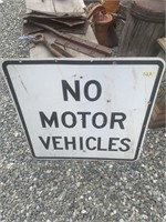 Metal wall sign "No Motor Vehicles" 24" x 24"
