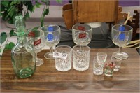 Beer Mugs, Shot Glasses and Decanter