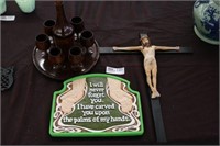 Wine Set and Religious Items