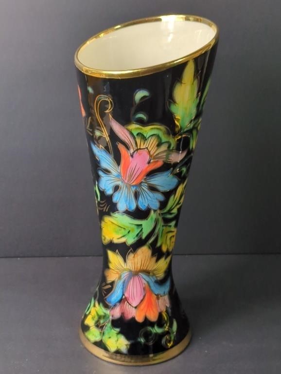 H Bequet Art Deco 12" Floral Vase