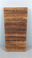 Wooden House Rules Wall Decor