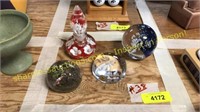 4 glass paper weights