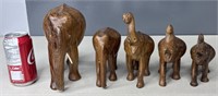 Lot of African Ebony Hand Carved Elephants