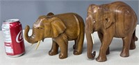 African Ebony Hand Carved Elephants