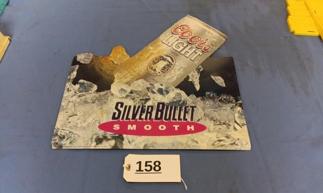 Used Silver Bullet Tin Sign