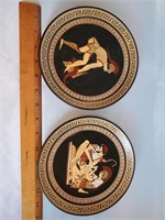 2 DECORATIVE PLATES HAND MADE IN GREECE